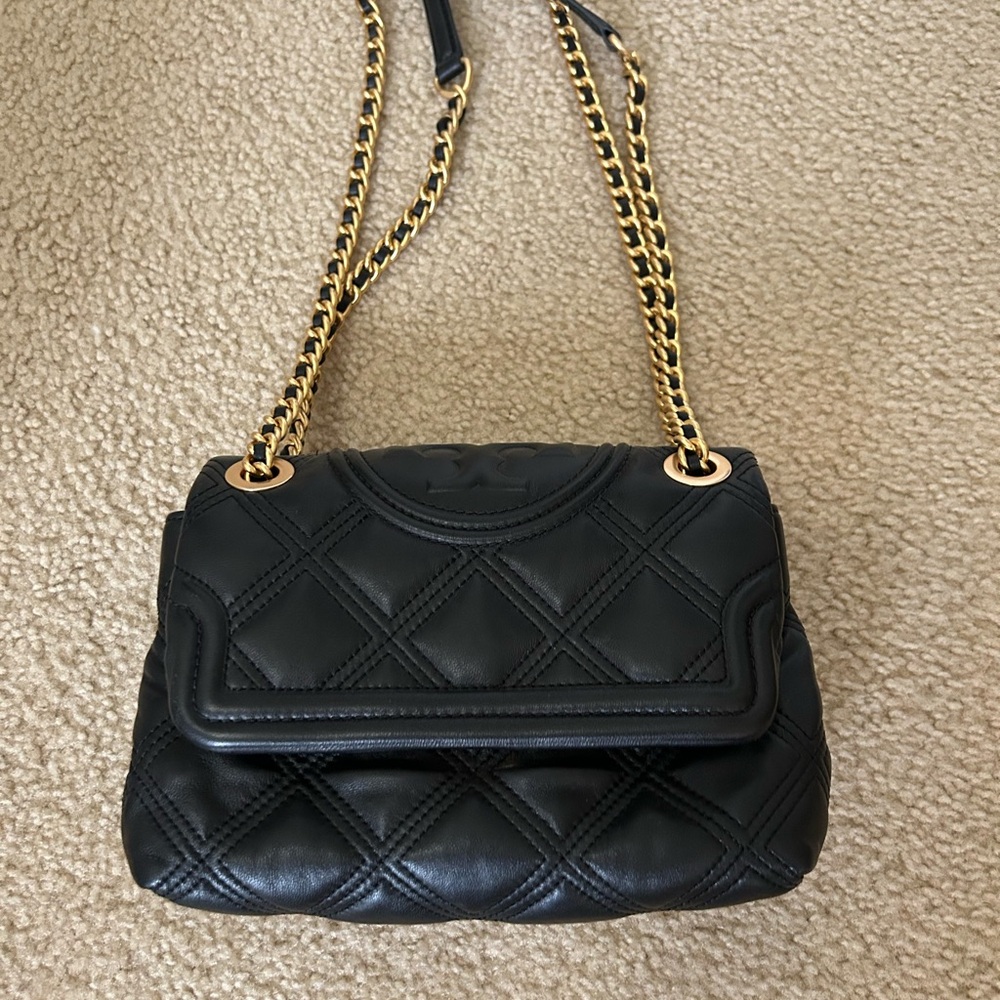 Tory Burch Black Quilted Crossbody Bag